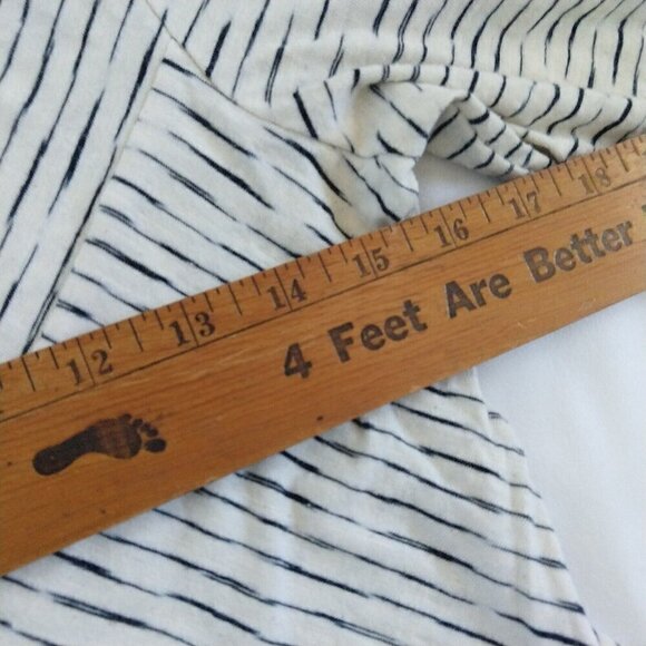 Habitat Women's Top Size XS Cream Gray Stripe Half Sleeve Swing Jersey Knit - Picture 8 of 10